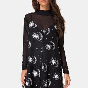 Motel Rocks Black Sun & Moon Cami Mini Dress